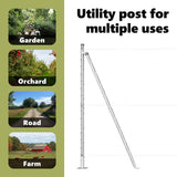 Fence Post with Concrete Base 52 pcs Silver Powder-Coated Steel 3350264