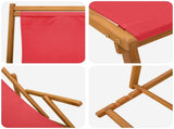 Folding Sun Lounger 3 Position Solid Eucalyptus Wood Red 42024914
