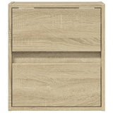 ZNTS Wall-mounted Bedside Cabinet with LED Lights Sonoma Oak 3307965
