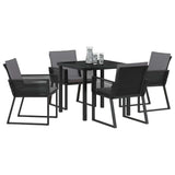 Garden Dining Set 5 pcs Black Powder-Coated Steel 3379318
