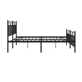 Metal Bed Frame without Mattress with Footboard Black 183x213cm 373714