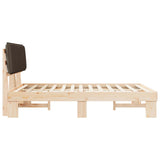 Bed Frame with Upholstered Headboard Taupe 160 x 200 cm 877267