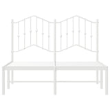 Metal Bed Frame without Mattress with Headboard White 120x200cm 373836