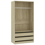 Wardrobe Sonoma Oak 100x50x200 cm Engineered Wood 800606