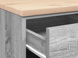 Garage Storage Cabinet Grey Sonoma 40x51x85 cm Solid Wood Pine 860594