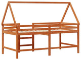 Loft Bed Frame Wax Brown 90 x 190 cm Solid Pine Wood 3422711