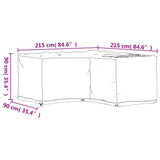 L-Shaped Garden Furniture Covers 2 pcs 16 Eyelets 215x215x90 cm 3155371
