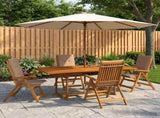 5-Piece Garden Dining Set Natural Solid Acacia Wood 3434496