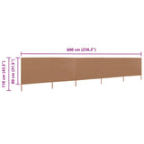 5-panel Wind Screen Fabric 600x80 cm Taupe 47157