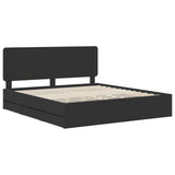 Bed Frame with Drawer Black 180 x 200 cm Engineer Wood 3412568