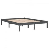 Bed Frame without Mattress Grey 200x200 cm Solid Wood 3105687