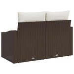 Garden Sofa with Cushion Brown 123 x 62 x 69cm Poly Rattan 42006783