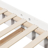 Bed Frame White 200 x 200 cm Solid Pine Wood 8004799