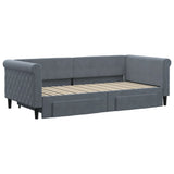 Daybed with Trundle&Drawers without Mattress Dark Grey 90x190 cm Single 3197866
