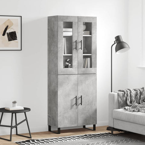 Highboard Concrete Grey 69.5x34x180 cm Engineered Wood 3198237