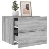 Wall-mounted Bedside Cabinets with LED Lights 2 pcs Grey Sonoma 836823