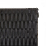 Room Divider 3 Panels Black Poly Rattan 365356