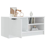 TV Cabinet High Gloss White 80x35x36.5 cm Engineered Wood 811478