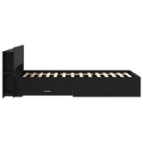 Bed Frame with Storage Black 75 x 190 cm Engineered Wood 3433696