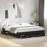 Bed Frame with Drawers without Mattress Black 180x200 cm Super King 3280364