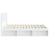 Bed Frame with Storage and Headboard White 140 x 190 cm 3414211