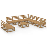 10 Piece Garden Lounge Set Honey Brown Solid Pinewood 3075862