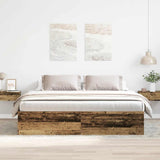 Bed Frame without Mattress Old Wood 200x200cm Engineered Wood 3328869