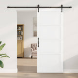 Sliding Door ORKDAL 86 x 211 cm Engineered Wood White and Black 3450327