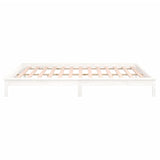 LED Bed Frame without Mattress White 120x200 cm Solid Wood 820602