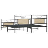 Metal Bed Frame without Mattress Sonoma Oak 180x200 cm Super King 3325098