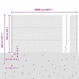 Welded Wire Fence 100 x 1.6 m PVC-Coated Steel Grey 3336944