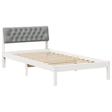 Bed frame White and light grey 100 x 200 cm Solid pine wood 878633