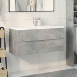 ZNTS 2 Piece Bathroom Furniture Set Concrete Grey Engineered Wood 3324911