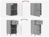 3 Piece Bathroom Cabinet Set BREDA Grey Sonoma Engineered Wood 3417807