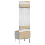 Hallway Cabinet FLORO White 50 x 40 x 158 cm Solid Pine Wood 42011246