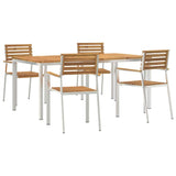 Garden Dining Set 5 pcs Solid Acacia Wood and Stainless Steel 3334777