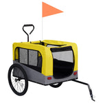 ZNTS 2-in-1 Pet Bike Trailer & Jogging Stroller Yellow and Grey 92442