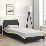 Bed Frame "Dover" Black and White 90x190 cm Single Faux Leather 373324