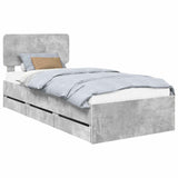 Bed Frame Concrete Grey 100 x 200 cm Engineered Wood 3412216
