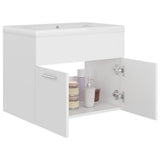 Sink Cabinet with Built-in Basin White Engineered Wood 3070820