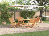 Garden Dining Set Folding 5 pcs Brown Solid Acacia Wood 3375704