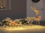 Reindeer Pull Sleigh LOVIISA 2 pcs 200 LEDs Warm White 42019081
