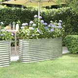 ZNTS Garden Raised Bed Powder-coated Steel 152x40x68 cm Silver 318897