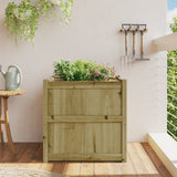 Garden Planter 70x70x70 cm Impregnated Wood Pine 837438