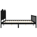 Bed Frame without Mattress Black 200x200 cm Solid Wood Pine 3192320