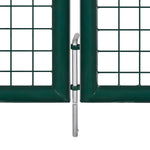 Fence Gate Steel 306x100 cm Green 42979