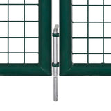 Fence Gate Steel 306x100 cm Green 42979