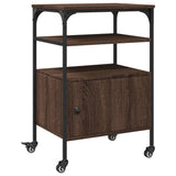 Printer Stand 3-Tier Brown Oak 50x40x76 cm Engineered Wood 842295