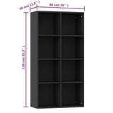 Book Cabinet Black Engineered Wood 66 x 30 x 130 cm Book Cabinet 800154