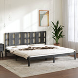 Bed Frame without Mattress Grey 200x200 cm Solid Wood Pine 3105622